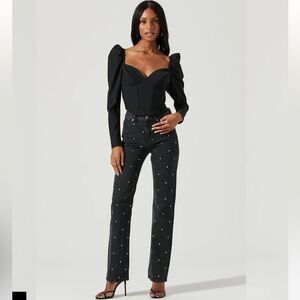 ASTR The Label Betty Top in Black - NWT